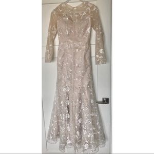 Wedding Dress Lace XS 0 Long Sleeve Cream Blush 00